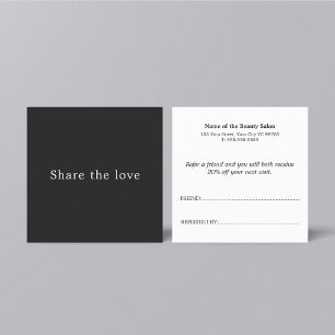 Simple Elegant Black and White Referral Card