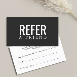 Simple Elegant Black and White Referral Card