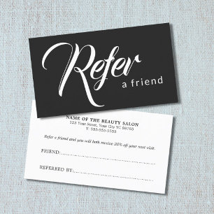 Simple Elegant Black and White Referral Card