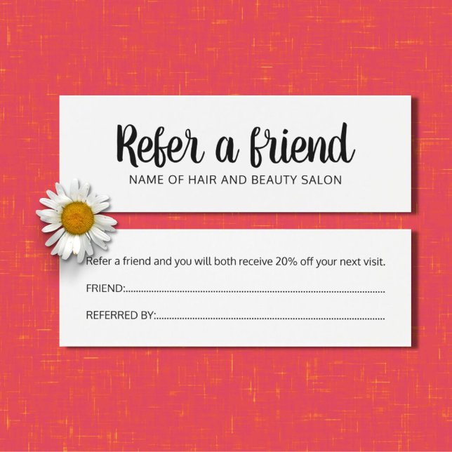 Simple Elegant Black and White Referral Card (Creator Uploaded)