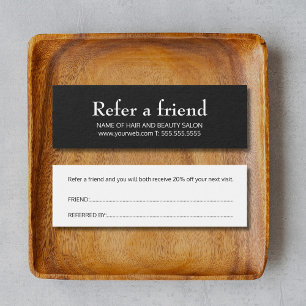 Simple Elegant Black and White Referral Card