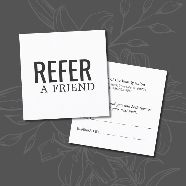 Simple Elegant Black and White Referral Card (Creator Uploaded)