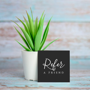 Simple Elegant Black and White Referral Card