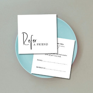 Simple Elegant Black and White Referral Card