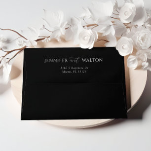 Simple Elegant black and white wedding Envelope