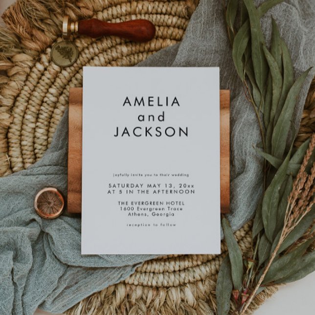 Simple Elegant Black And White Wedding Invitation (Creator Uploaded)