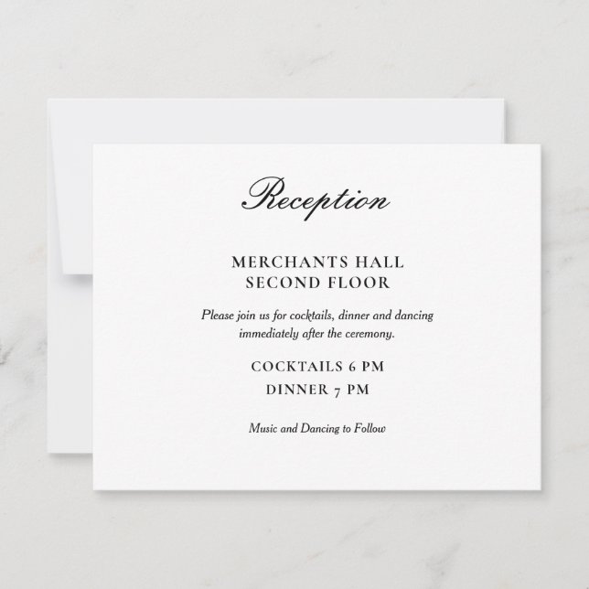 Simple Elegant Black and White Wedding Invitation (Front)