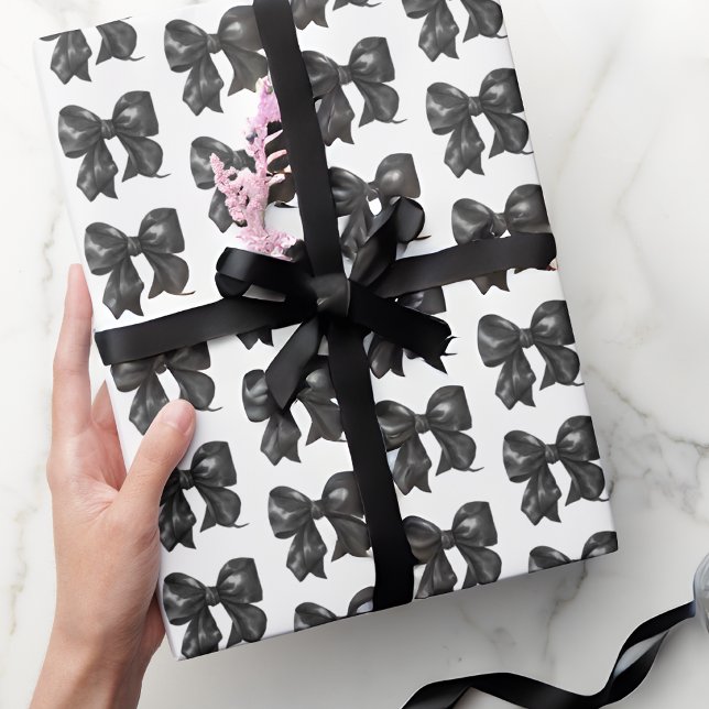 Simple Elegant Black Bow Pattern Wrapping Paper (Simple Elegant Black Bow Pattern Wrapping Paper)