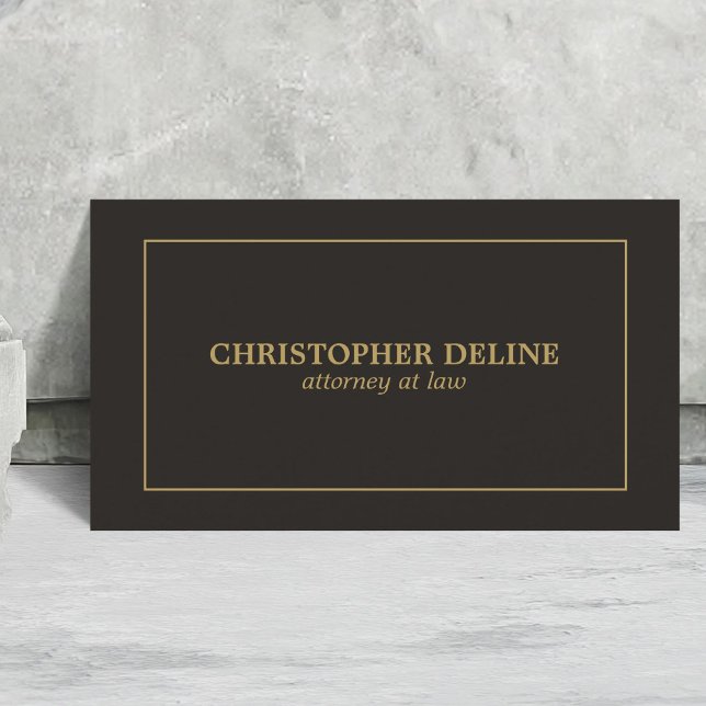 Simple Elegant Black Faux Gold Attorney Business Card (Creator Uploaded)