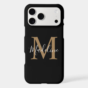 Simple Elegant Black Gold Modern Monogram