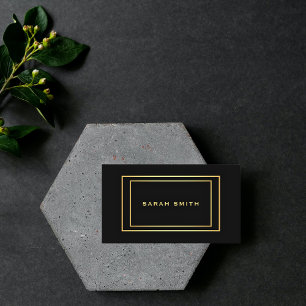 Simple Elegant Black Gold Professional Business Card