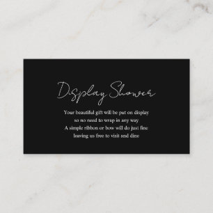 Simple Elegant Black Modern Baby Display Shower Enclosure Card