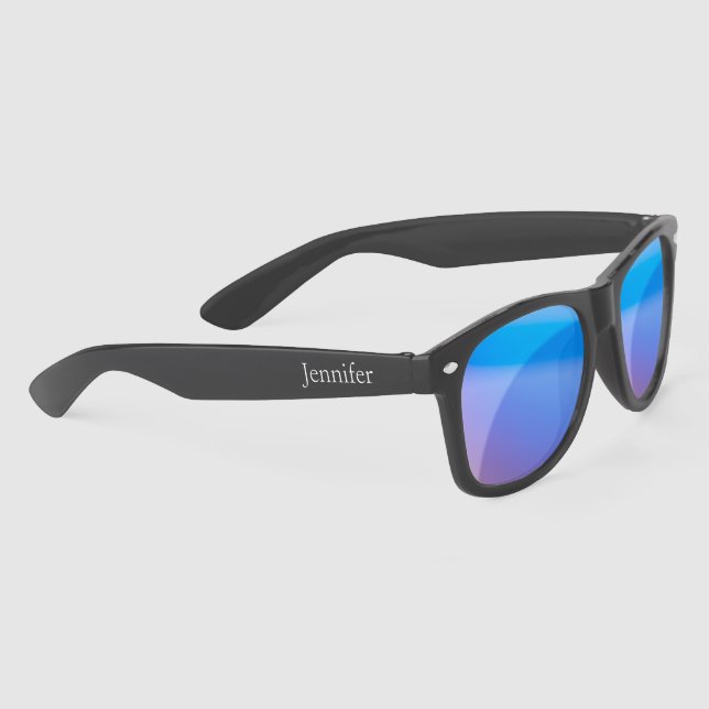 Simple Elegant Black Personalised Name Custom Sunglasses (Right)