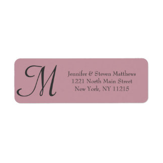 Simple Elegant Black Rose Pink Monogram Names