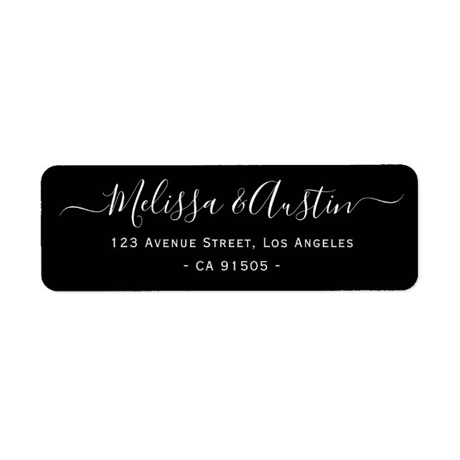 simple elegant black wedding address label (Front)