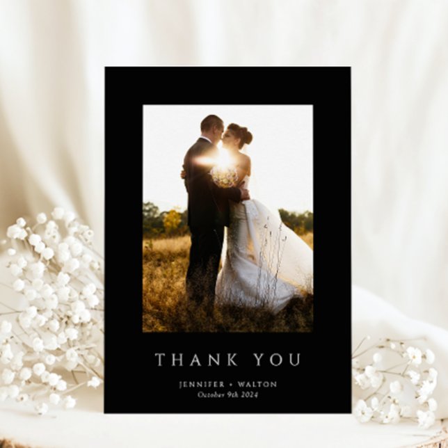 Simple Elegant black wedding  Thank You Card (Creator Uploaded)