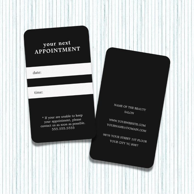 Simple Elegant Black White Beauty Appointment (Creator Uploaded)