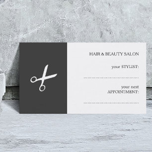 Simple Elegant Black White Beauty Appointment Card