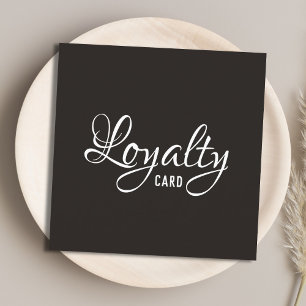 Simple Elegant Black White Beauty Salon Loyalty Card