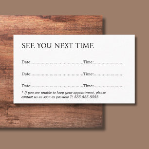 Simple Elegant Black White Bold Appointment Card