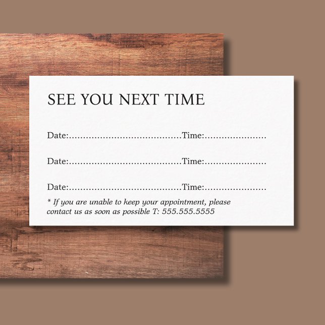 Simple Elegant Black White Bold Appointment Card (Creator Uploaded)