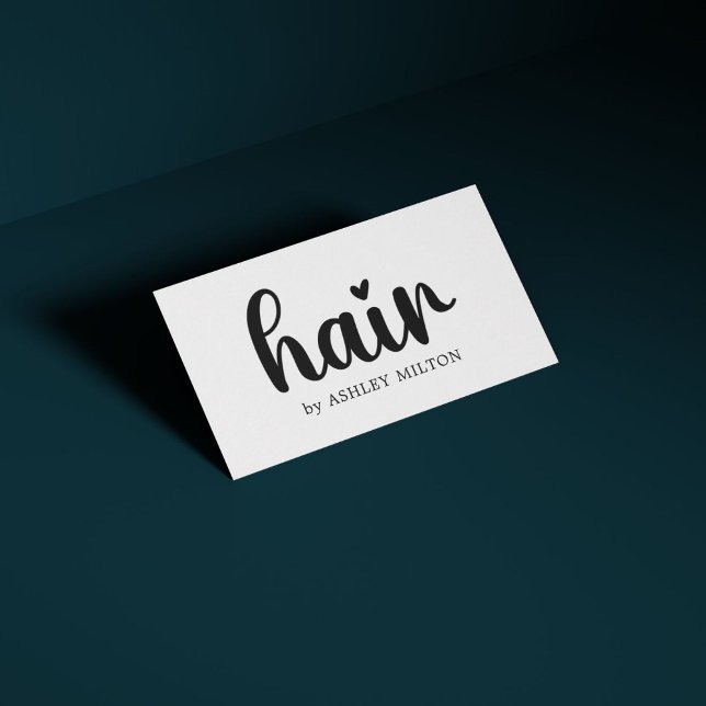 Simple Elegant Black White Bold Hair Stylist Business Card (Creator Uploaded)