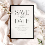 Simple Elegant Black White Calligraphy Script  Save The Date<br><div class="desc">Simple Elegant Black White Calligraphy Script Save the Date features a bold solid border,  surrounding modern type that includes calligraphy script.</div>