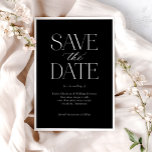 Simple Elegant Black White Calligraphy Script  Save The Date<br><div class="desc">Simple Elegant Black White Calligraphy Script Save the Date features a bold solid border,  surrounding modern type that includes calligraphy script.</div>