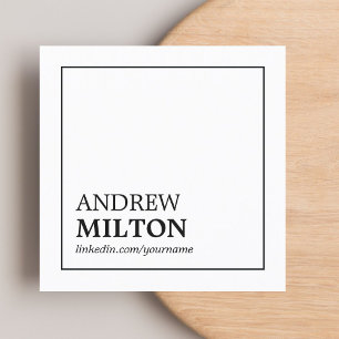 Simple Elegant Black White Consultant Square Business Card