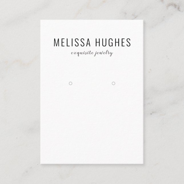 Simple Elegant Black White Earring Display Card (Front)