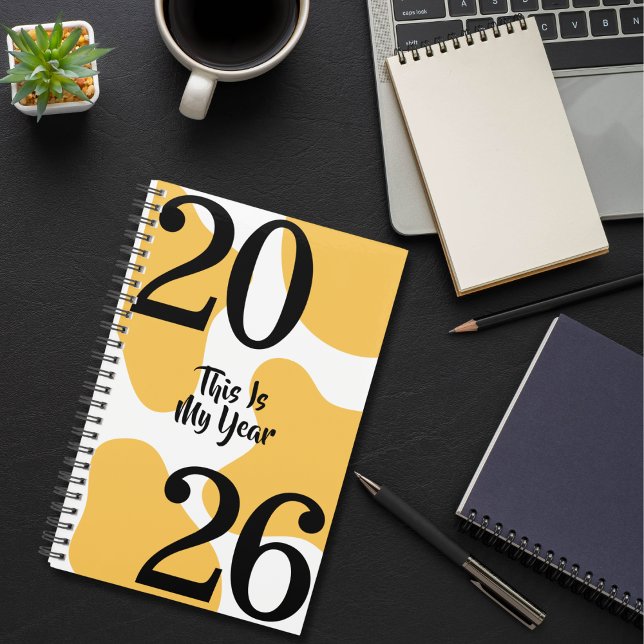 Simple Elegant Black White Gold Bold Year Quote Planner (Creator Uploaded)