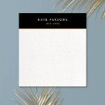 Simple Elegant Black White Leather Notepad<br><div class="desc">For additional matching marketing materials,  custom design or
logo enquiry,  please contact me at maurareed.designs@gmail.com and I will reply within 24 hours.
For shipping,  card stock enquires and pricing contact Zazzle directly.</div>