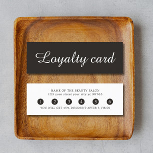 Simple Elegant Black White Loyalty Card