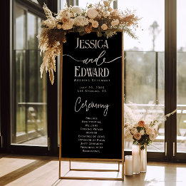 Simple Elegant Black White Modern Minimal Script Retractable Banner