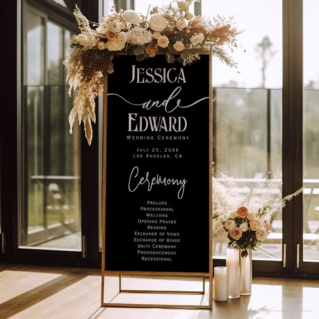 Simple Elegant Black White Modern Minimal Script Retractable Banner (Creator Uploaded)