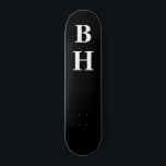 Simple Elegant Black White Monogram Custom Skateboard<br><div class="desc">Elegant black and white monogram skateboard. Perfect for birthday. Personalise with your initial and name.</div>