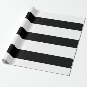 Simple Elegant Black White Stripes Simple Wrapping Paper