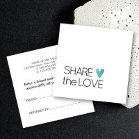Simple Elegant Black White Teal Heart
