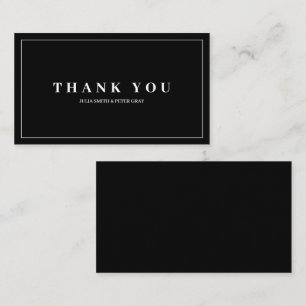 Simple & Elegant Black & White Thank you Card