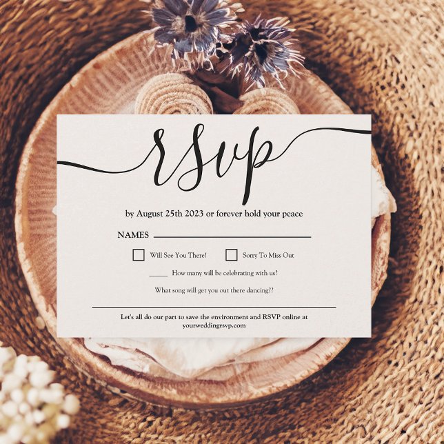 Simple elegant black white wedding rsvp  invitation (Simple elegant black white wedding rsvp invitation)