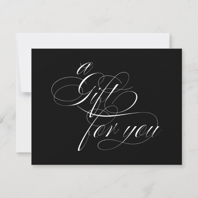 Simple Elegant BlackCalligraphy Gift Certificate (Front)