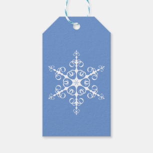 Simple Elegant Blue and White Snowflake Gift Tags