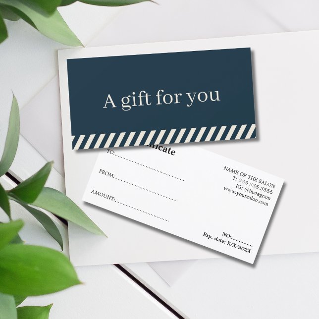 Simple Elegant Blue Beige Striped Holiday (Creator Uploaded)