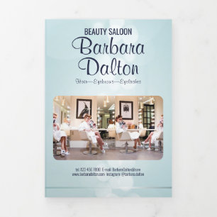 Simple Elegant Blue Bokeh  Tri-Fold Card