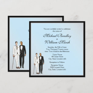 Simple Elegant Blue Gay Wedding Invite