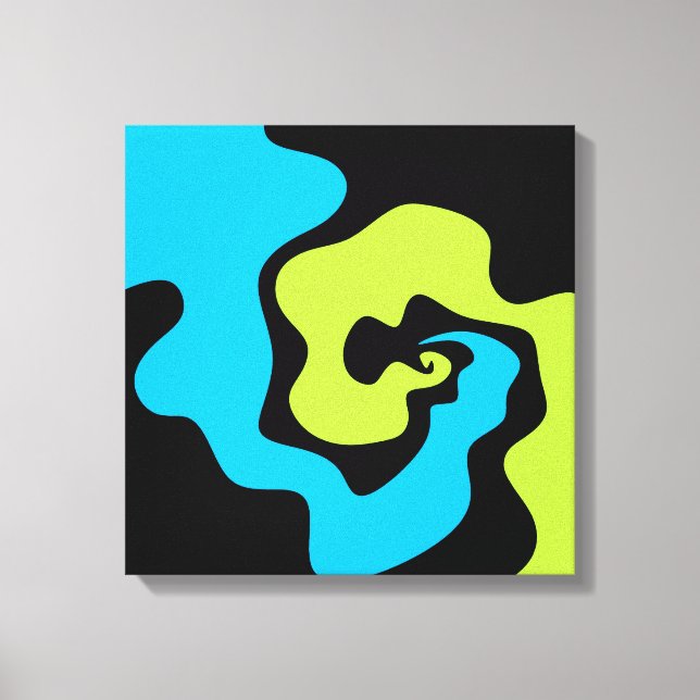 Simple elegant Blue green black Abstract shapes Canvas Print (Front)