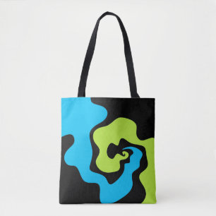 Simple elegant Blue green black Abstract shapes Tote Bag