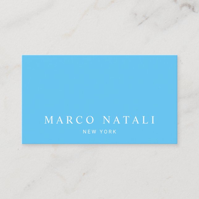 Simple Elegant Blue Professional Business Card (Front)