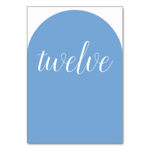 Simple Elegant Blue Rounded Table Number