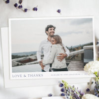 Simple Elegant Blue Script Custom Photo Wedding